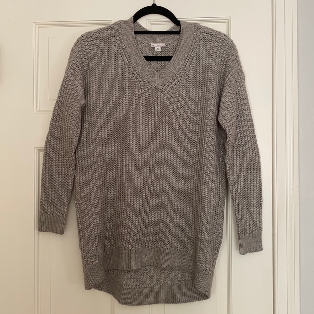 GAP knit pullover chunky sweater brown grey XS